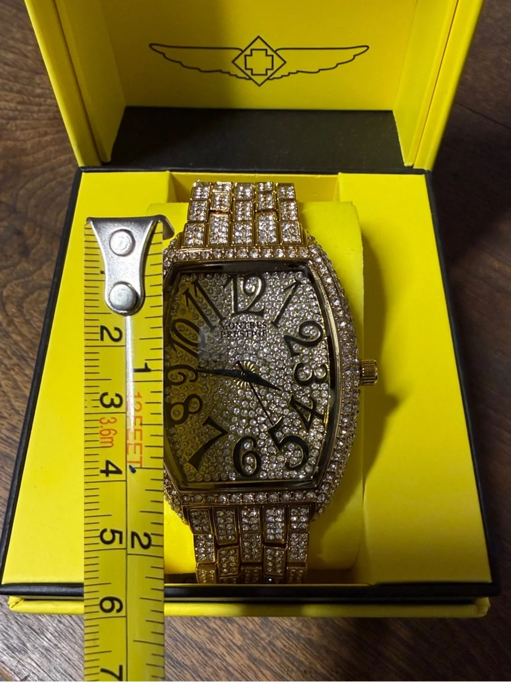 Invicta x Montes Prestige Gold Tome Crystal Pave Watch Unisex Bling